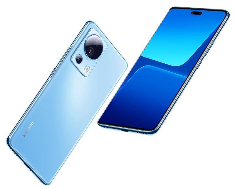 Visão frontal e traseira do Xiaomi 13 Lite 5G